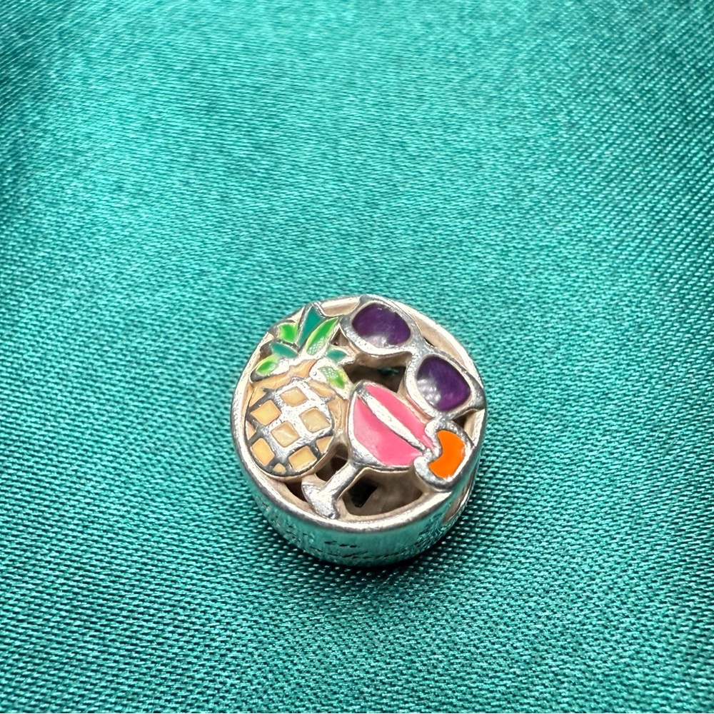 Pandora Silver Charm with Colorful Accents